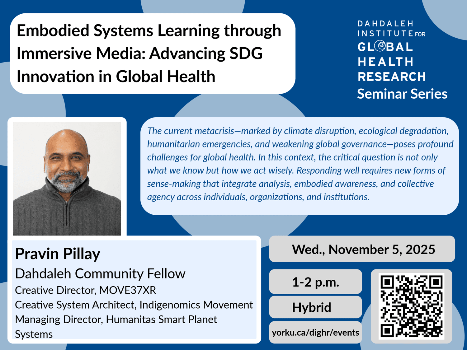 Seminar: Embodied Systems Learning through Immersive Media: Advancing SDG Innovation in Global Health — original event image